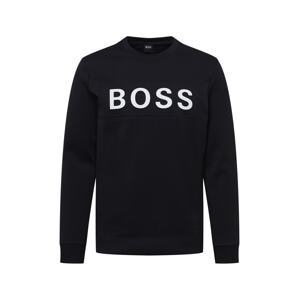 BOSS Casual Mikina 'Salbo 1'  čierna / biela