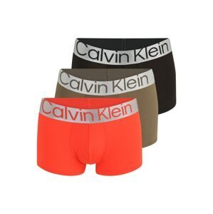 Calvin Klein Underwear Boxerky  strieborná / olivová / čierna / tmavooranžová