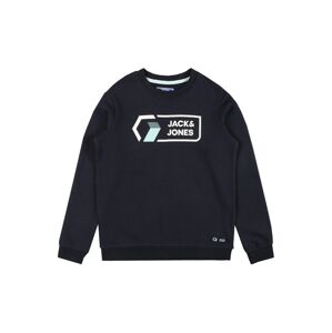 Jack & Jones Junior Mikina 'LOGAN'  tmavomodrá / biela / azúrová