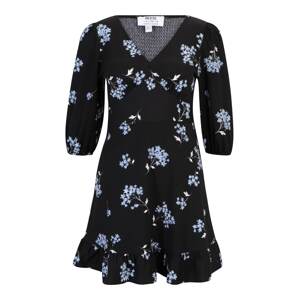 Dorothy Perkins Petite Šaty '(Ay) Petite Blue Floral V Neck Mini Dres'  čierna / svetlomodrá / biela