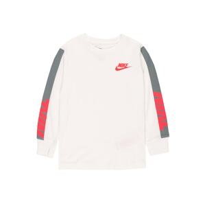 Nike Sportswear Tričko  biela / sivá / červená