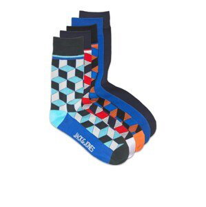 JACK & JONES Ponožky 'CHEER'  modrá / oranžová / námornícka modrá / čierna / červená