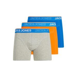 JACK & JONES Boxerky 'ARUBA'  modrá / sivá melírovaná / oranžová