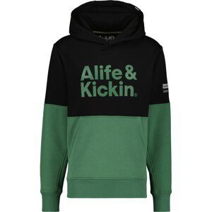 Alife and Kickin Mikina 'Owen'  smaragdová / čierna / biela