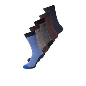 JACK & JONES Ponožky 'ROBIN'  modrá / tmavomodrá / čierna / burgundská / čierna melírovaná