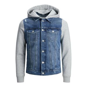 Jack & Jones Junior Prechodná bunda 'Ialvin'  sivá melírovaná / modrá denim