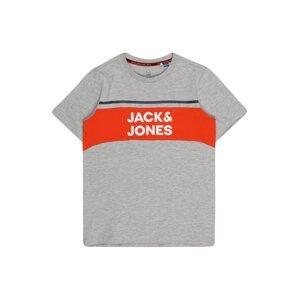 Jack & Jones Junior Tričko 'CONRAD'  biela / sivá melírovaná / červená / čierna