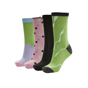 SELECTED FEMME Ponožky 'Karen'  zelená / ružová / čierna / svetlofialová / mätová