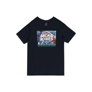 Jack & Jones Junior Tričko 'CALEB'  námornícka modrá / oranžovo červená / tyrkysová / biela / modrá