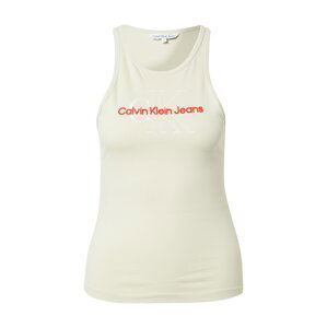 Calvin Klein Jeans Top  vaječná škrupina / oranžová / biela