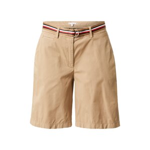 TOMMY HILFIGER Chino nohavice  piesková / jasne červená / biela / tmavomodrá