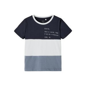 NAME IT T-Shirt  námornícka modrá / biela / dymovo modrá