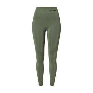 Hummel Športové nohavice  zelená / čierna