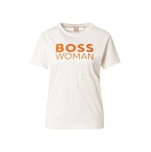 BOSS Orange Tričko 'Elinea'  tmavooranžová / biela