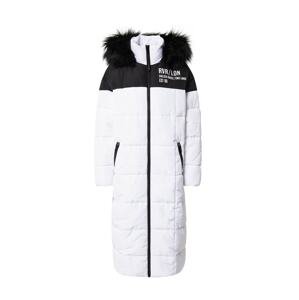 River Island Zimný kabát  čierna / biela