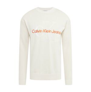 Calvin Klein Jeans Sveter  biela / oranžová