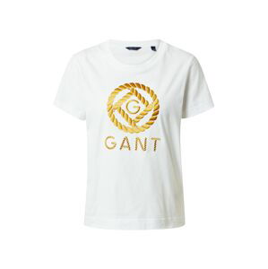 GANT Tričko  biela / zlatá