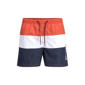 Jack & Jones Plus Plavecké šortky 'Crete'  námornícka modrá / koralová / biela