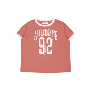 Abercrombie & Fitch Tričko  hrdzavohnedá / biela