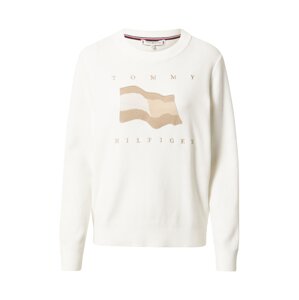 TOMMY HILFIGER Sveter  nebielená / biela / svetlohnedá