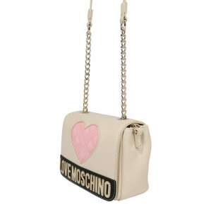 Love Moschino Taška cez rameno  béžová / čierna / ružová