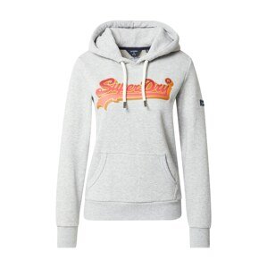 Superdry Mikina  žltá / sivá melírovaná / červená