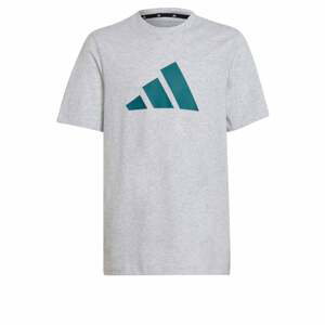 ADIDAS PERFORMANCE Funkčné tričko  sivá melírovaná / tmavozelená