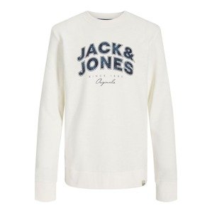 Jack & Jones Junior Mikina 'Bloomer'  biela / modrosivá / námornícka modrá