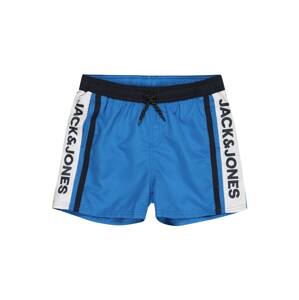 Jack & Jones Junior Plavecké šortky 'CRETE'  kráľovská modrá / čierna / biela