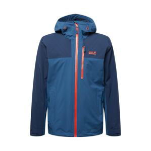 JACK WOLFSKIN Outdoorová bunda  tmavomodrá / námornícka modrá / oranžová