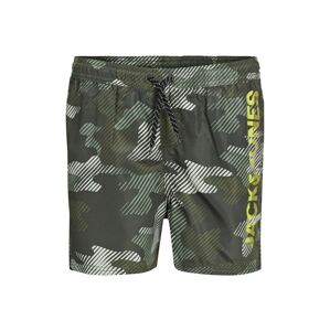 Jack & Jones Junior Plavecké šortky 'Crete'  biela / kaki / pastelovo zelená / olivová / žltá