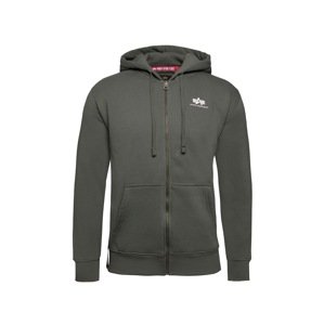 ALPHA INDUSTRIES Tepláková bunda  olivová / biela