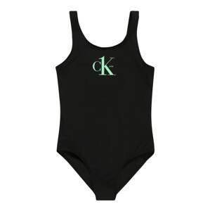 Calvin Klein Swimwear Jednodielne plavky  čierna / mätová