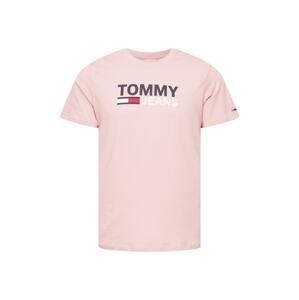 Tommy Jeans Tričko  svetloružová / biela / červená / námornícka modrá