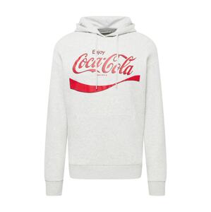 JACK & JONES Mikina 'COCA COLA'  biela melírovaná / červená