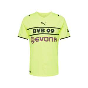 PUMA Dres 'BVB CUP Shirt Replica w/ Sponsor'  čierna / vínovo červená / neónovo žltá