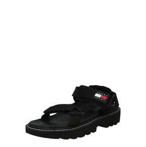 Tommy Jeans Sandále 'Chunky'  čierna / biela / červená / námornícka modrá