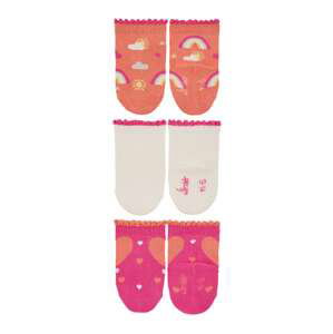 STERNTALER Ponožky  ružová / biela / tmavooranžová