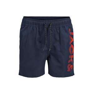 Jack & Jones Junior Plavecké šortky 'Crete'  tmavomodrá / červená