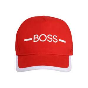 BOSS Kidswear Klobúk  neónovo červená / biela