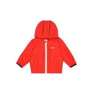 BOSS Kidswear Prechodná bunda  neónovo červená / biela / námornícka modrá