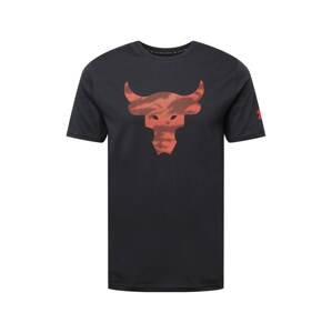 UNDER ARMOUR Funkčné tričko 'Rock Brahma Bull'  hrdzavo červená / čierna