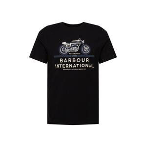 Barbour International Tričko  čierna / biela / čadičová