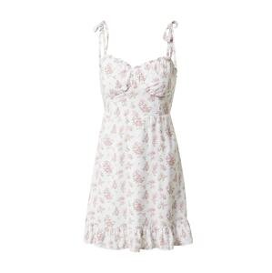 HOLLISTER Letné šaty  šedobiela / ružová / svetloružová / olivová