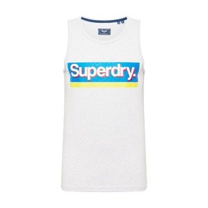 Superdry Tričko  modrá / žltá / sivá melírovaná / biela