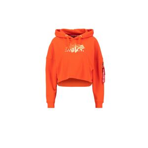 ALPHA INDUSTRIES Mikina  zlatá / oranžovo červená / biela