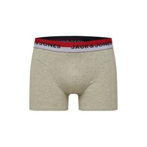 JACK & JONES Boxerky 'EUSTACE'  svetlosivá / námornícka modrá / červená / biela