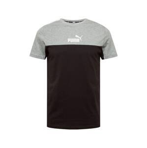 PUMA Funkčné tričko  čierna / sivá melírovaná / biela