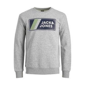 JACK & JONES Mikina 'JAKE'  tmavomodrá / sivá melírovaná / pastelovo zelená