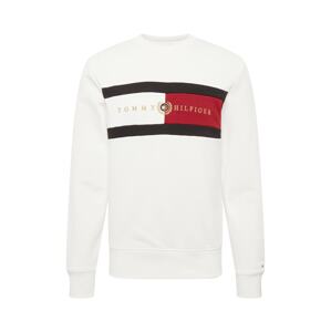 TOMMY HILFIGER Mikina  zlatá / ohnivo červená / čierna / biela